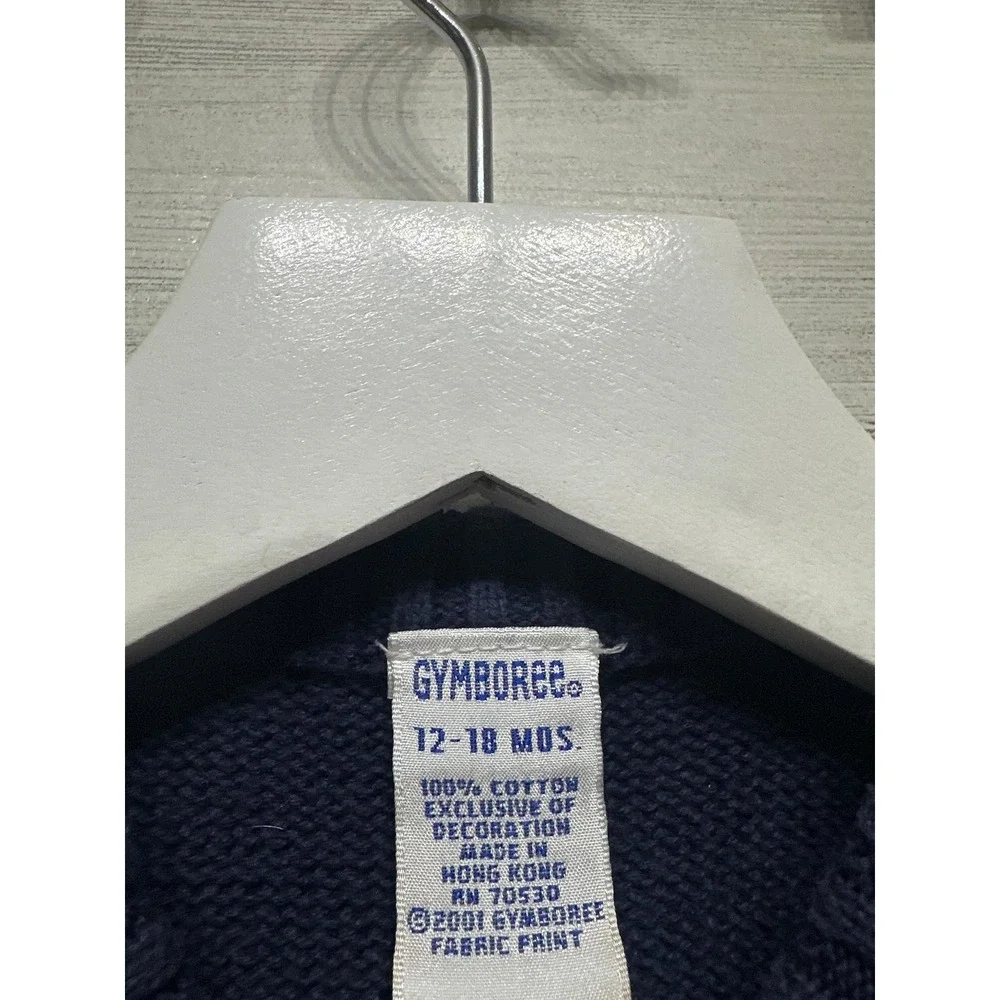 Vintage Gymboree Striped Sweater Boys 12-18 Months Navy Blue Nautical Knit EUC